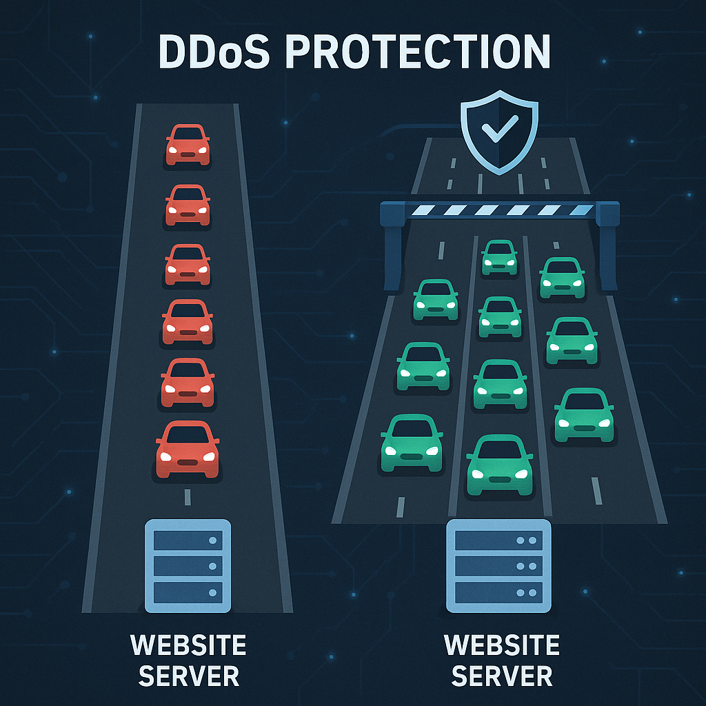 DDoS Protection Infographic - Image Created using Sora